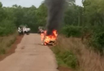 ಬಜ್ಪೆಯಲ್ಲಿ ಶಾರ್ಟ್ ಸರ್ಕ್ಯೂಟ್ ‌ಆಗಿ ಕಾರಿಗೆ ಬೆಂಕಿ