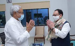 ಬಿಹಾರ ಸಿಎಂ ನಿತೀಶ್ ಕುಮಾರ್‌ರನ್ನು ಭೇಟಿಯಾದ ಬಿಜೆಪಿಯ ಉನ್ನತ ನಾಯಕರು