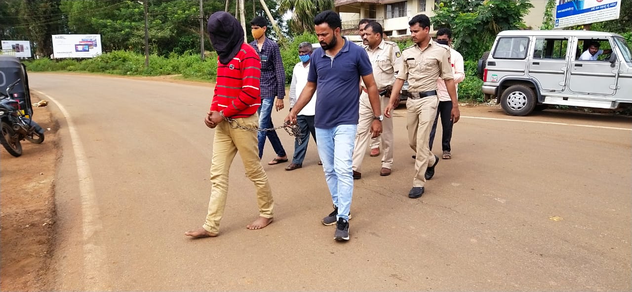 ಶಿವಮೊಗ್ಗ: ತಪ್ಪಿಸಿಕೊಳ್ಳಲು ಯತ್ನಿಸಿದ ಕೊಲೆ ಆರೋಪಿಯ ಕಾಲಿಗೆ ಗುಂಡೇಟು