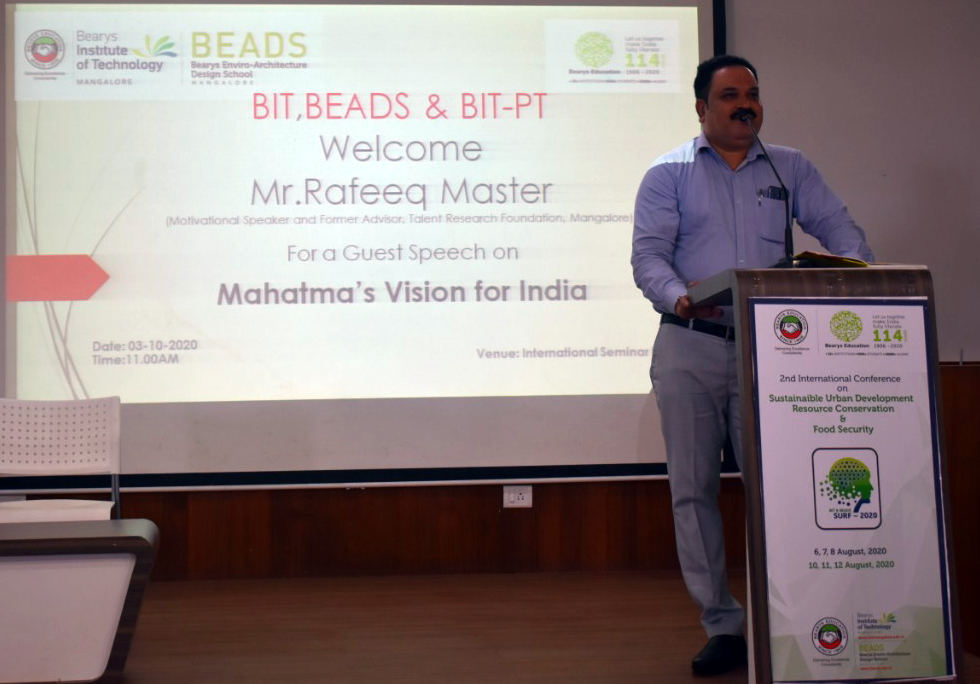 ಬ್ಯಾರೀಸ್ ಇನ್‌ಸ್ಟಿಟ್ಯೂಟ್ ಆಫ್ ಟೆಕ್ನಾಲಜಿಯಲ್ಲಿ ಗಾಂಧಿ ಜಯಂತಿ, ಉಪನ್ಯಾಸ ಕಾರ್ಯಕ್ರಮ