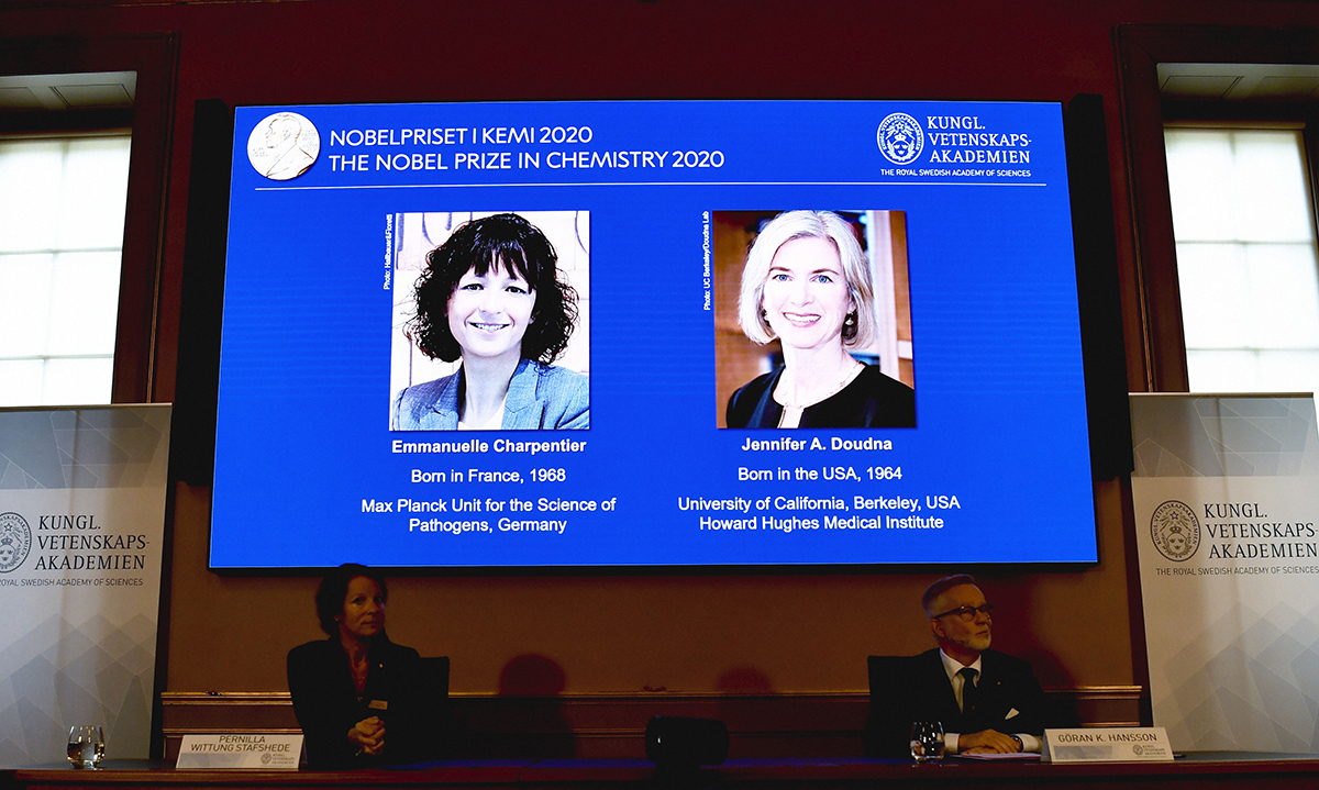ಫ್ರಾನ್ಸ್‌ನ ಇಮ್ಯಾನುವೆಲ್ ಕಾರ್ಪೆಂಟಿಯರ್, ಅಮೆರಿಕದ ಜೆನಿಫರ್ ಡೌಡಾಗೆ ರಸಾಯನಶಾಸ್ತ್ರ ನೊಬೆಲ್
