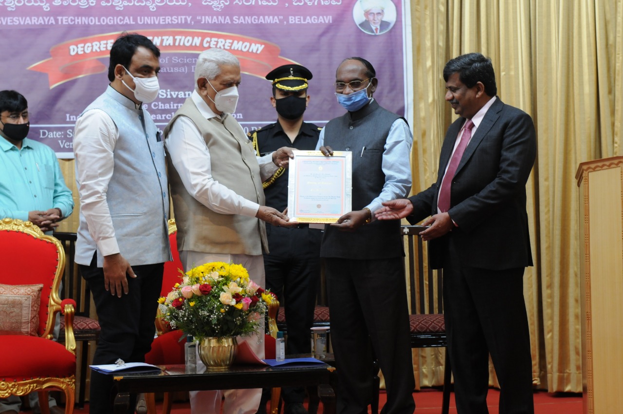 ಇಸ್ರೋ ಅಧ್ಯಕ್ಷ ಕೆ.ಶಿವನ್‍ಗೆ ಡಾಕ್ಟರ್ ಆಫ್ ಸೈನ್ಸ್ ಗೌರವ ಪದವಿ
