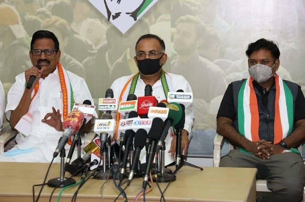 ಚೆನ್ನೈನಲ್ಲಿ ಕಾಂಗ್ರೆಸ್ ಪಕ್ಷಕ್ಕೆ ಸೇರ್ಪಡೆಯಾದ ಸಸಿಕಾಂತ್ ಸೆಂಥಿಲ್