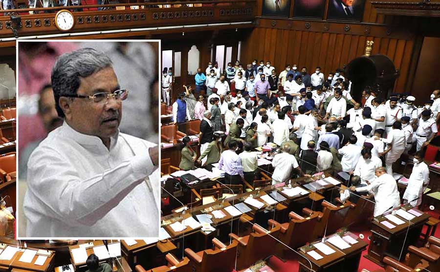 ಬಿಜೆಪಿಯ ಗೂಂಡಾಗಿರಿ ಸಂಸದೀಯ ಪ್ರಜಾಪ್ರಭುತ್ವ ಇತಿಹಾಸದ ಕಪ್ಪು ಅಧ್ಯಾಯ: ಸಿದ್ದರಾಮಯ್ಯ