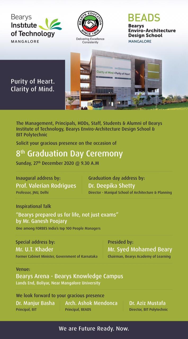 ಮಂಗಳೂರು : ಡಿ.27ರಂದು ಬಿಐಟಿ, ಸಹ ಸಂಸ್ಥೆಗಳ ಪದವಿ ಪ್ರದಾನ ಸಮಾರಂಭ