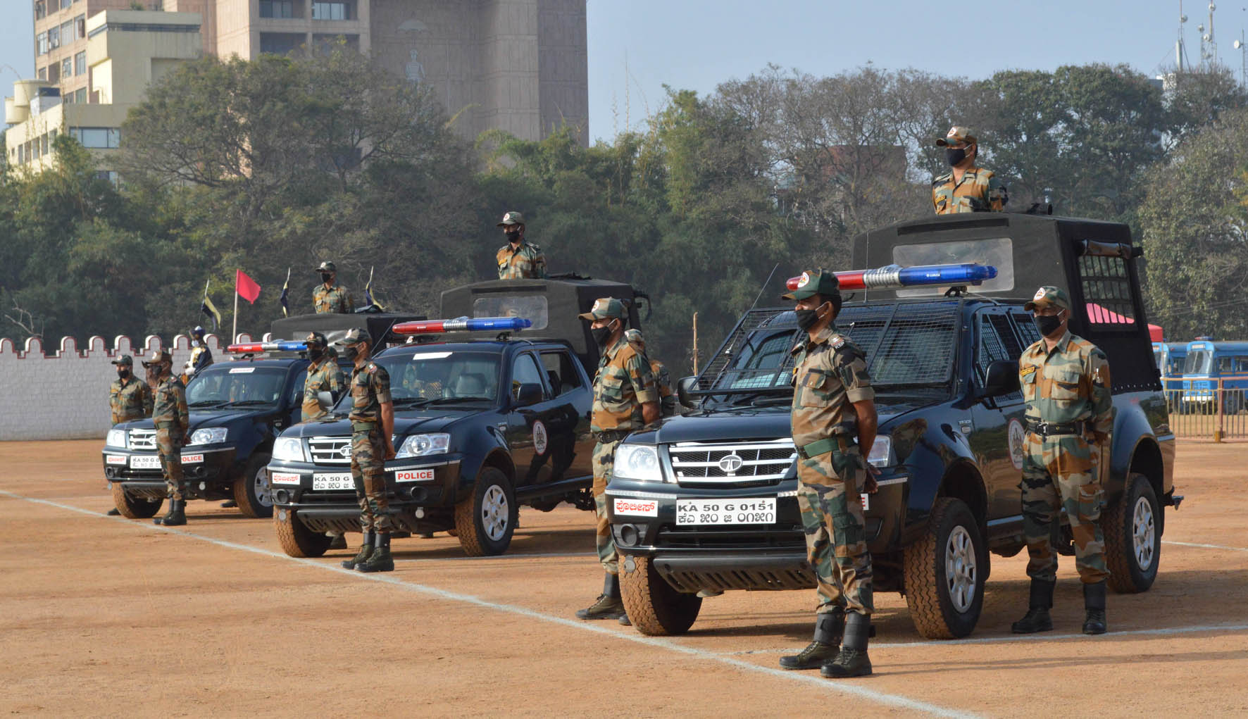 ಬೆಂಗಳೂರು: ಗಣರಾಜ್ಯೋತ್ಸವ ಸಂಭ್ರಮಕ್ಕೆ ಮಾಣೆಕ್ ಷಾ ಪರೇಡ್ ಮೈದಾನ ಸಂಪೂರ್ಣ ಸಜ್ಜು