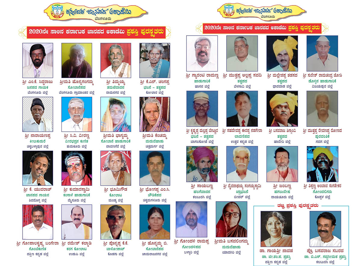 2020ನೇ ಸಾಲಿನ ಕರ್ನಾಟಕ ಜಾನಪದ ಅಕಾಡೆಮಿ ಪ್ರಶಸ್ತಿ ಪ್ರಕಟ