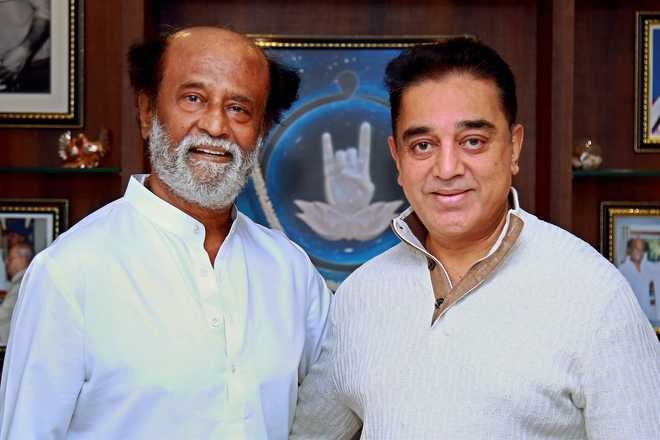 ರಜನಿಕಾಂತ್ ಅವರನ್ನು ಭೇಟಿಯಾದ ಕಮಲ್ ಹಾಸನ್