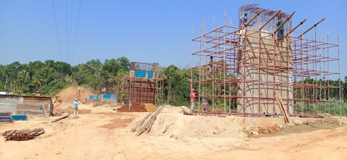 ಭರದಿಂದ ಸಾಗುತ್ತಿರುವ ಮೂಲರಪಟ್ಣ ಹೊಸ ಸೇತುವೆ ಕಾಮಗಾರಿ