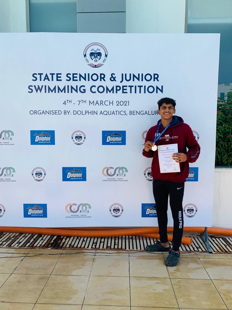 ರಾಜ್ಯ ಈಜು ಚಾಂಪಿಯನ್ ಶಿಪ್ 2021: ಆದಿತ್ಯ ಭಂಡಾರಿ ಅಮೋಘ ಸಾಧನೆ