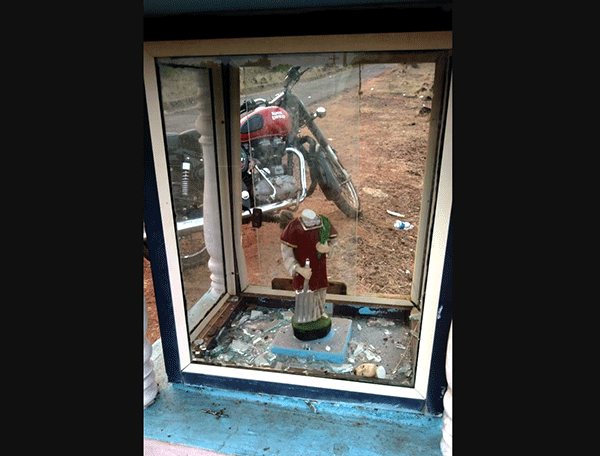 ಮಣಿಯಂಪಾರೆ: ದುಷ್ಕರ್ಮಿಗಳಿಂದ ಸಂತ ಲಾರೆನ್ಸ್ ರ ಪ್ರತಿಮೆ ಧ್ವಂಸ