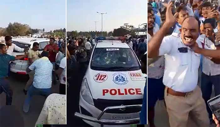 ಮೈಸೂರು: ಪೊಲೀಸರ ಲಾಠಿ ಏಟಿಗೆ ಕೆಳಗೆ ಬಿದ್ದ ಬೈಕ್ ಸವಾರ ಲಾರಿ ಹರಿದು ಮೃತ್ಯು; ಆರೋಪ