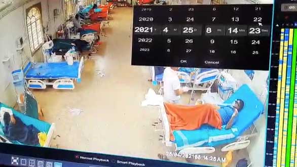 ಕೊರೋನ ಸೋಂಕಿಗೆ ಬಲಿಯಾದ ಮಹಿಳೆಯ ಮಾಂಗಲ್ಯ ಸರ ಕಳ್ಳತನ: ಸಿಸಿ ಟಿವಿಯಲ್ಲಿ ದೃಶ್ಯ ಸೆರೆ