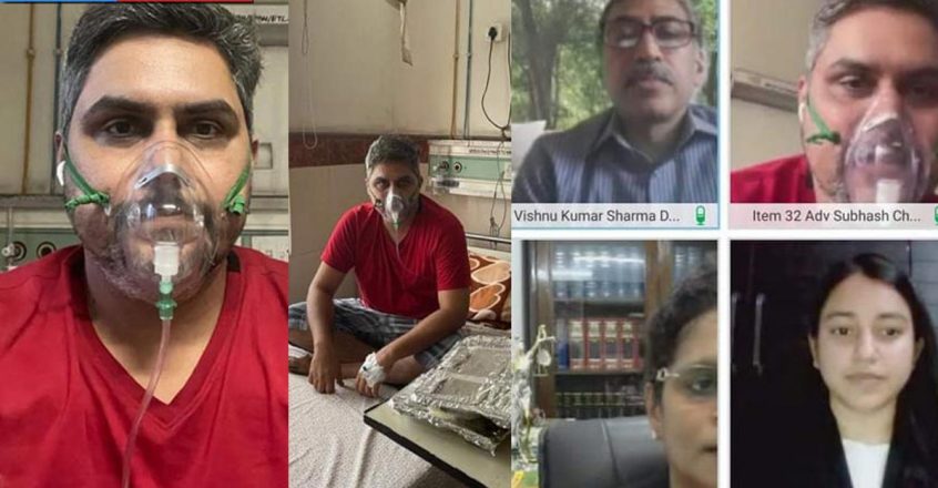 ಆಕ್ಸಿಜನ್‌ ಮಾಸ್ಕ್‌ ಧರಿಸಿ ಆಸ್ಪತ್ರೆ ಬೆಡ್‌ ನಿಂದಲೇ ಕಕ್ಷಿದಾರರ ಪರವಾಗಿ ವಾದ ಮಂಡಿಸಿದ ಕೇರಳದ ವಕೀಲ