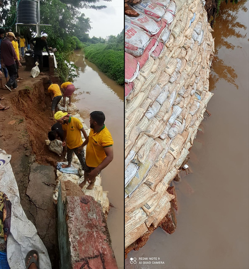 ಚಂಡಮಾರುತದಿಂದ ಅಪಾಯದಲ್ಲಿದ್ದ ಮನೆ ಕುಸಿತವನ್ನು ತಡೆಯುವಲ್ಲಿ ಟೀಂ ವೆಲ್ಫೇರ್ ಜಂಟಿ ಕಾರ್ಯಾಚರಣೆ