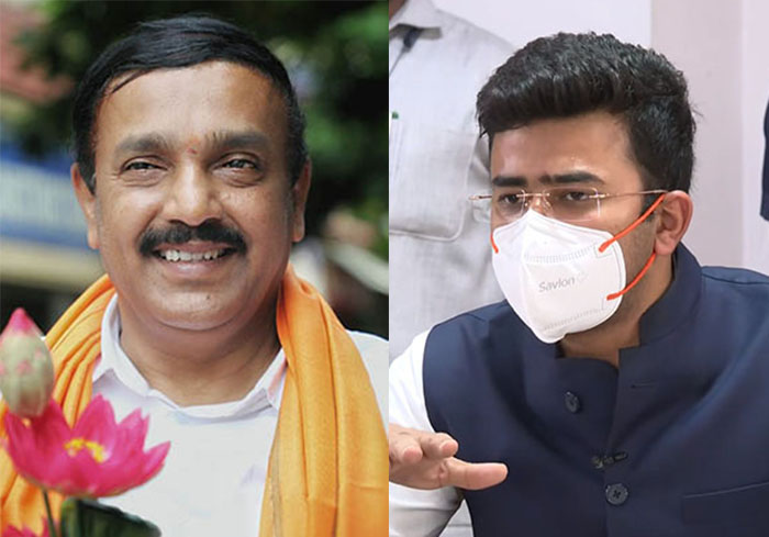 ಲಸಿಕೆ ಹಗರಣ ಆರೋಪ: ತೇಜಸ್ವಿ ಸೂರ್ಯ, ಶಾಸಕ ರವಿ ಸುಬ್ರಮಣ್ಯ ಬಂಧನಕ್ಕೆ ಕಾಂಗ್ರೆಸ್ ಒತ್ತಾಯ