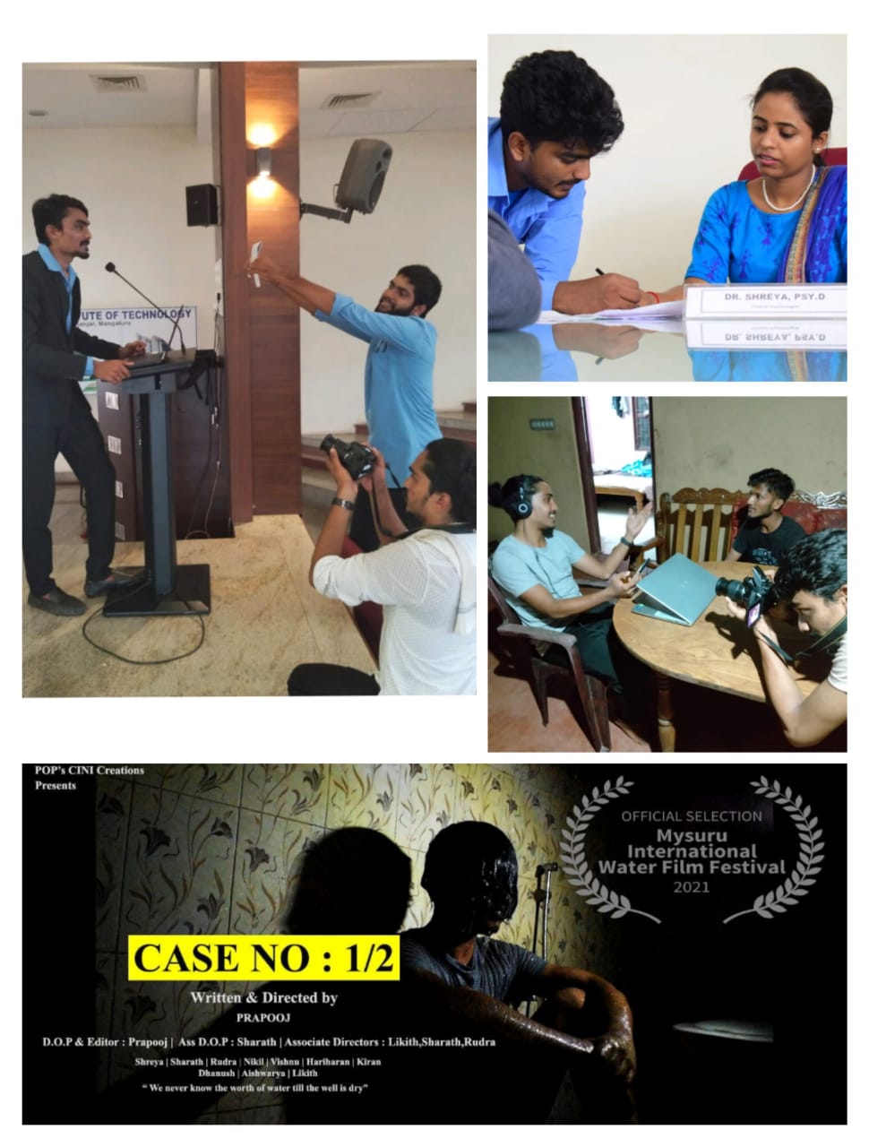 ಮೈಸೂರು ಅಂತಾರಾಷ್ಟ್ರೀಯ ವಾಟರ್ ಫಿಲಂ ಫೆಸ್ಟಿವಲ್ : ಶ್ರೀದೇವಿ ಕಾಲೇಜು ಅತ್ಯುತ್ತಮ ಕಿರುಚಿತ್ರ ಪ್ರಶಸ್ತಿಗೆ ಆಯ್ಕೆ