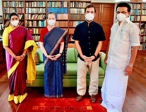 ತಮಿಳುನಾಡು ಸಿಎಂ ಸ್ಟಾಲಿನ್‌ ರಿಂದ ಸೋನಿಯಾ ಗಾಂಧಿ ಭೇಟಿ