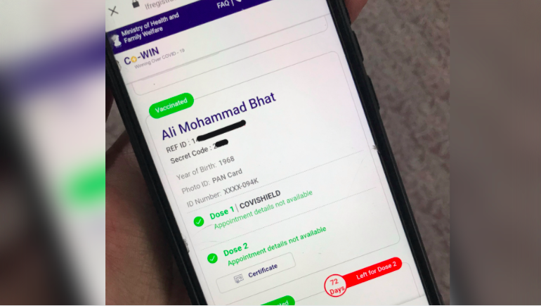 ಶ್ರೀನಗರ: 60 ವರ್ಷಗಳ ಹಿಂದೆಯೇ ಮೃತಪಟ್ಟ ವ್ಯಕ್ತಿಗೆ ಲಸಿಕೆಯ ಎರಡೂ ಡೋಸ್ ನೀಡಿದ ಕೋವಿನ್ !