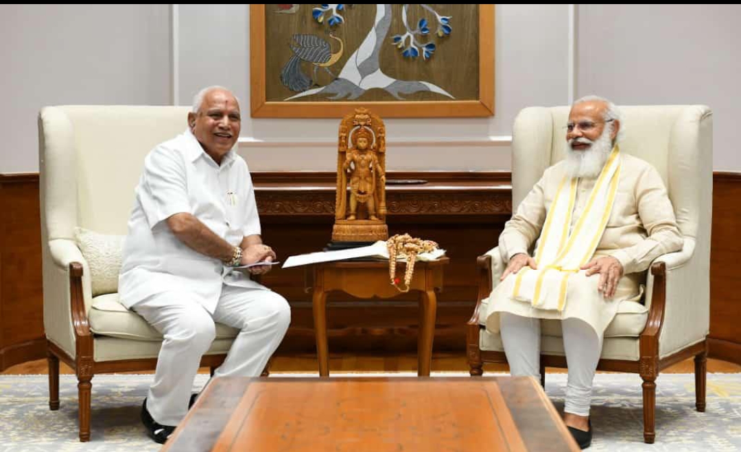 ಪ್ರಧಾನಿ ಮೋದಿ ಭೇಟಿ ಮಾಡಿದ ಮುಖ್ಯಮಂತ್ರಿ ಬಿ.ಎಸ್. ಯಡಿಯೂರಪ್ಪ