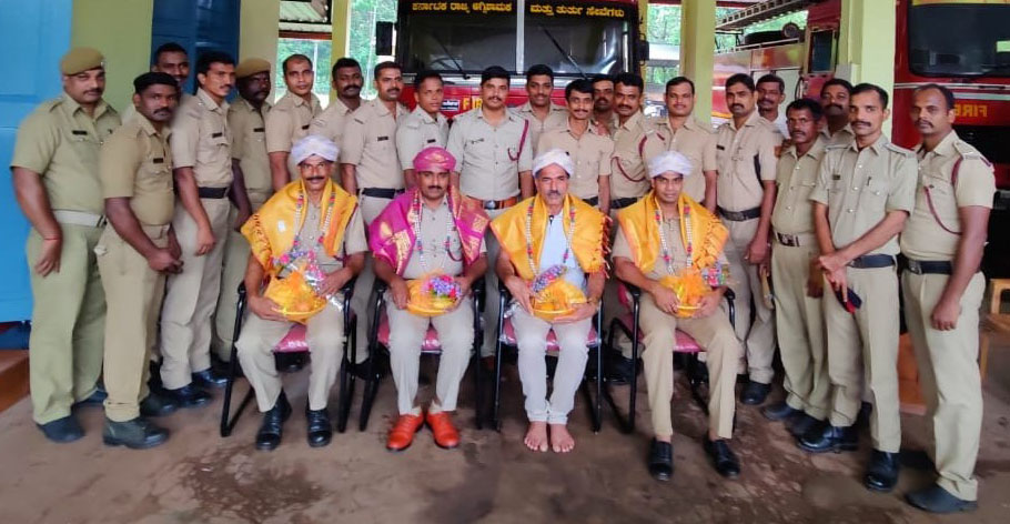 ಮುಖ್ಯಮಂತ್ರಿ ಪದಕ ಪುರಸ್ಕೃತ ಅಗ್ನಿಶಾಮಕ ಸಿಬಂದಿಗೆ ಸನ್ಮಾನ