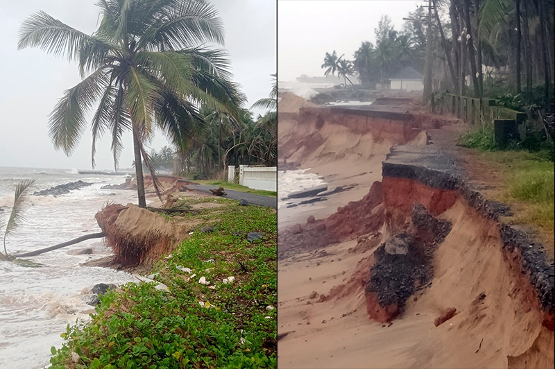 ಸೋಮೇಶ್ವರ, ಉಚ್ಚಿಲದಲ್ಲಿ ಕಡಲ ಆರ್ಭಟ: 30ಕ್ಕೂ ಅಧಿಕ ಮನೆಗಳು ಅಪಾಯದಲ್ಲಿ