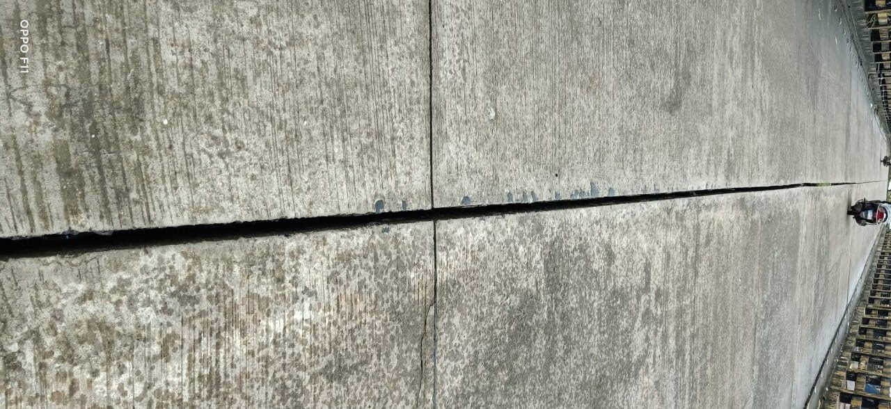 ಮಲ್ಪೆ- ಪಡುಕೆರೆ ಸೇತುವೆಯ ಸಂಪರ್ಕ ಕಾಂಕ್ರೀಟ್ ರಸ್ತೆಯಲ್ಲಿ ಬಿರುಕು