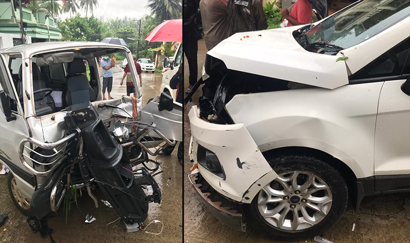 ಮಂಗಳೂರು: ನಿಂತಿದ್ದ ಕಾರಿಗೆ ಓಮ್ನಿ ಢಿಕ್ಕಿ; ಮೂವರಿಗೆ ಗಾಯ