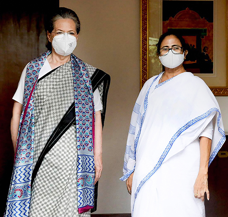 ಬಿಜೆಪಿಯನ್ನು ಸೋಲಿಸಲು ಎಲ್ಲರೂ ಒಗ್ಗೂಡಬೇಕು: ಸೋನಿಯಾ ಗಾಂಧಿ ಭೇಟಿ ಬಳಿಕ ಮಮತಾ ಬ್ಯಾನರ್ಜಿ ಹೇಳಿಕೆ