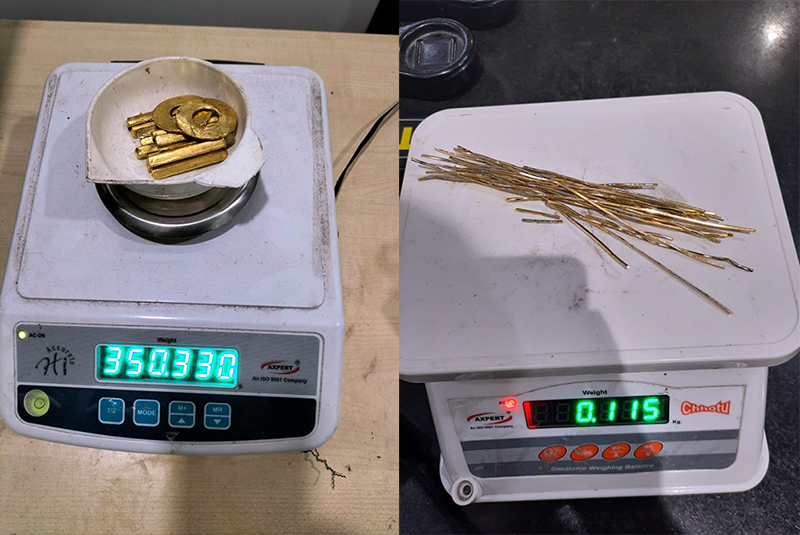 ಹೊಸ ರೂಪಗಳಲ್ಲಿ ಚಿನ್ನ ಅಕ್ರಮ ಸಾಗಾಟ ಯತ್ನ: ಮಂಗಳೂರು ವಿಮಾನ ನಿಲ್ದಾಣದಲ್ಲಿ ಕಸ್ಟಮ್ಸ್ ಅಧಿಕಾರಿಗಳಿಂದ ವಶ