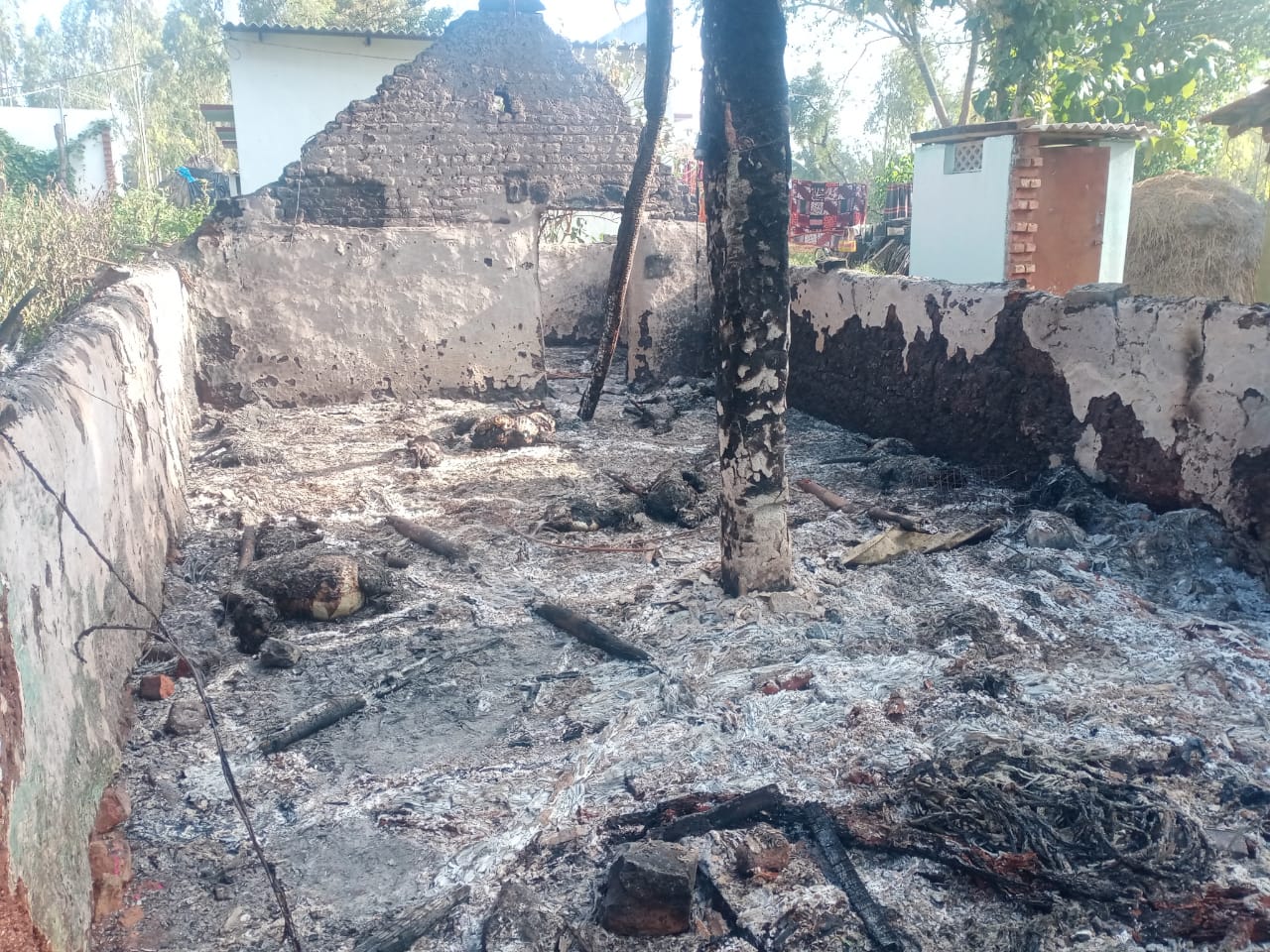 ಕೊಟ್ಟಿಗೆಗೆ ಬೆಂಕಿ: 20 ಕುರಿಗಳ ಸಜೀಹ ದಹನ