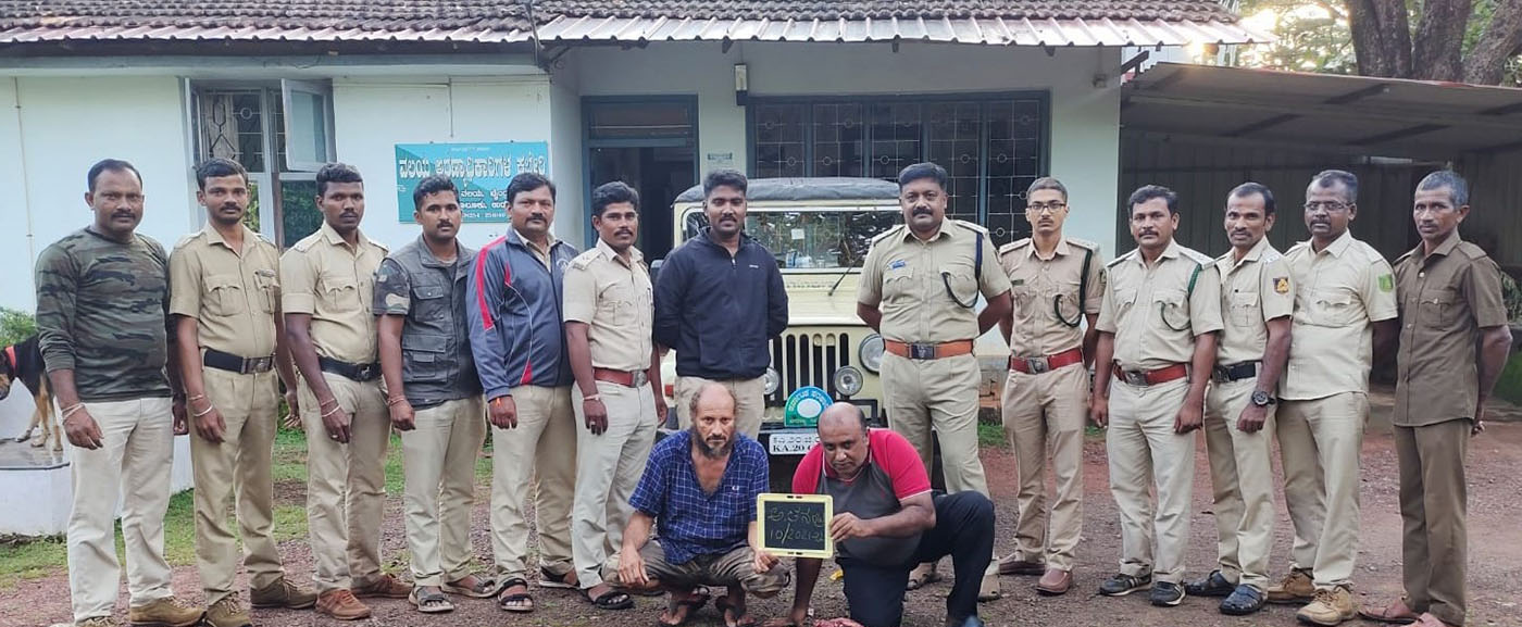 ಅಕ್ರಮ ಕಡವೆ ಮಾಂಸ ಸಾಗಾಟ: ಇಬ್ಬರು ಆರೋಪಿಗಳ ಬಂಧನ