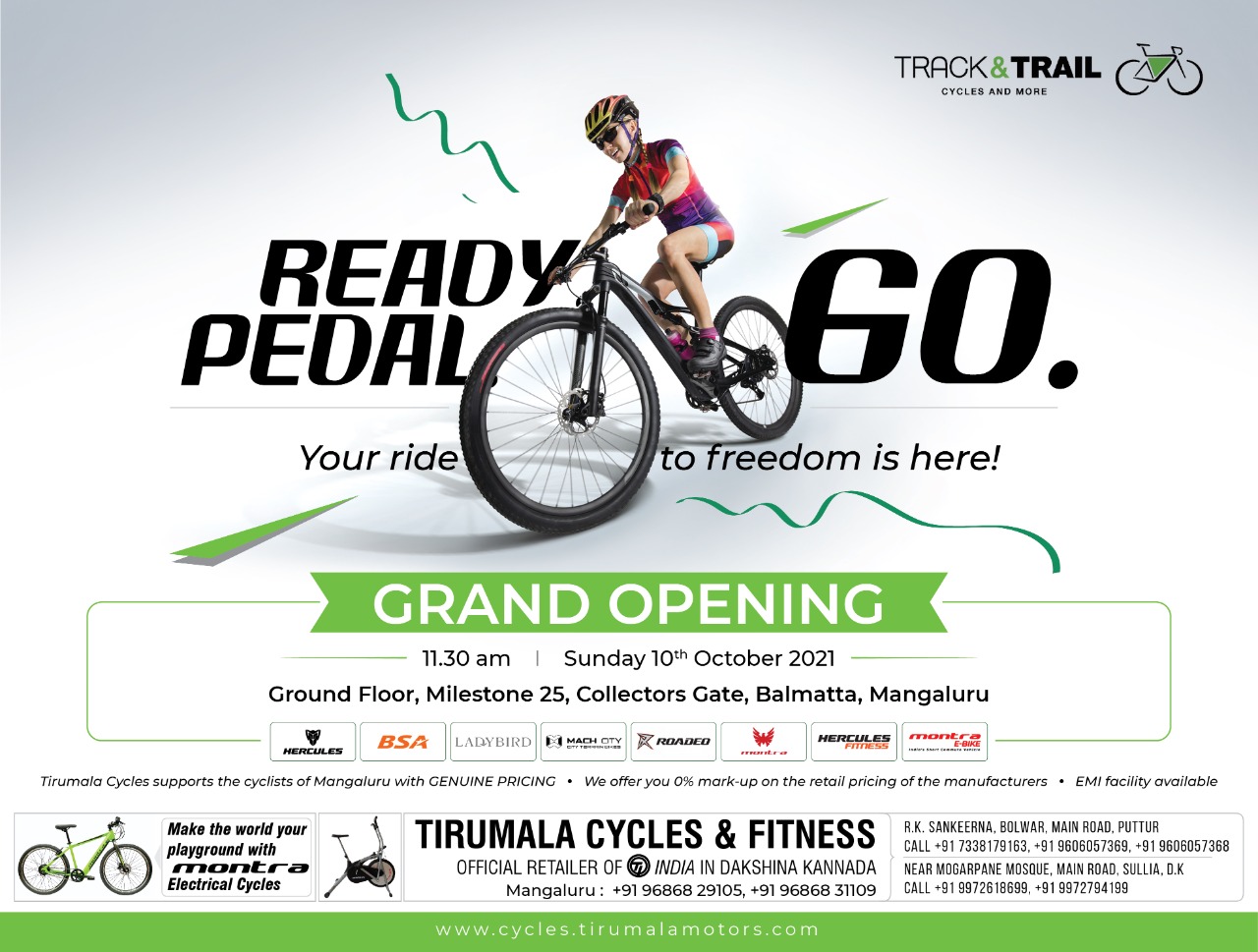 ಅ.10: ಟ್ರಾಕ್ ಆ್ಯಂಡ್ ಟ್ರೈಲ್ ಸೈಕಲ್ ಶೋರೂಮ್ ಉದ್ಘಾಟನೆ