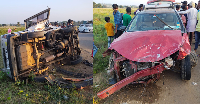 ಹನೂರು: ಕಾರುಗಳ ನಡುವೆ ಮುಖಾಮುಖಿ ಢಿಕ್ಕಿ; 10ಕ್ಕೂ ಹೆಚ್ಚು ಮಂದಿ ಗಂಭೀರ