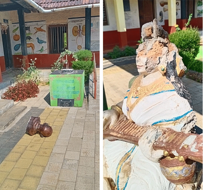 ತೀರ್ಥಹಳ್ಳಿ: ಶಾಲಾವರಣದಲ್ಲಿದ್ದ ಗಾಂಧೀಜಿ, ವಿವೇಕಾನಂದರ ವಿಗ್ರಹ ಧ್ವಂಸ; ಆರೋಪಿಯ ಬಂಧನ