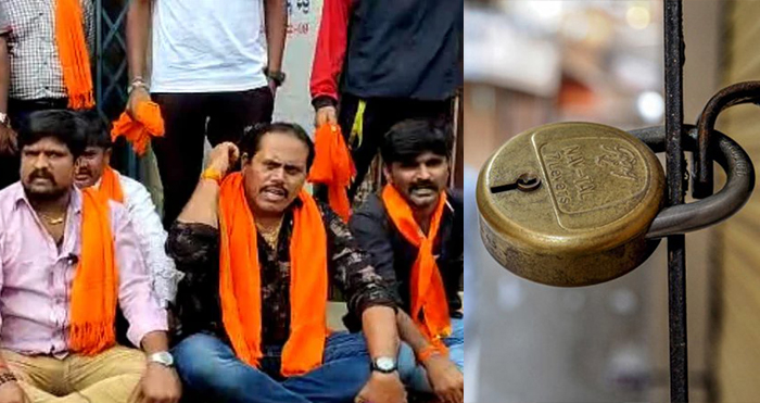 ಬೆಂಗಳೂರು: ದೇಗುಲ ಪಕ್ಕದಲ್ಲಿದ್ದ ಮುಸ್ಲಿಮರ ಚಪ್ಪಲಿ ಅಂಗಡಿಗಳ ತೆರವಿಗೆ ಸಂಘಪರಿವಾರ ಕಾರ್ಯಕರ್ತರ ಆಗ್ರಹ