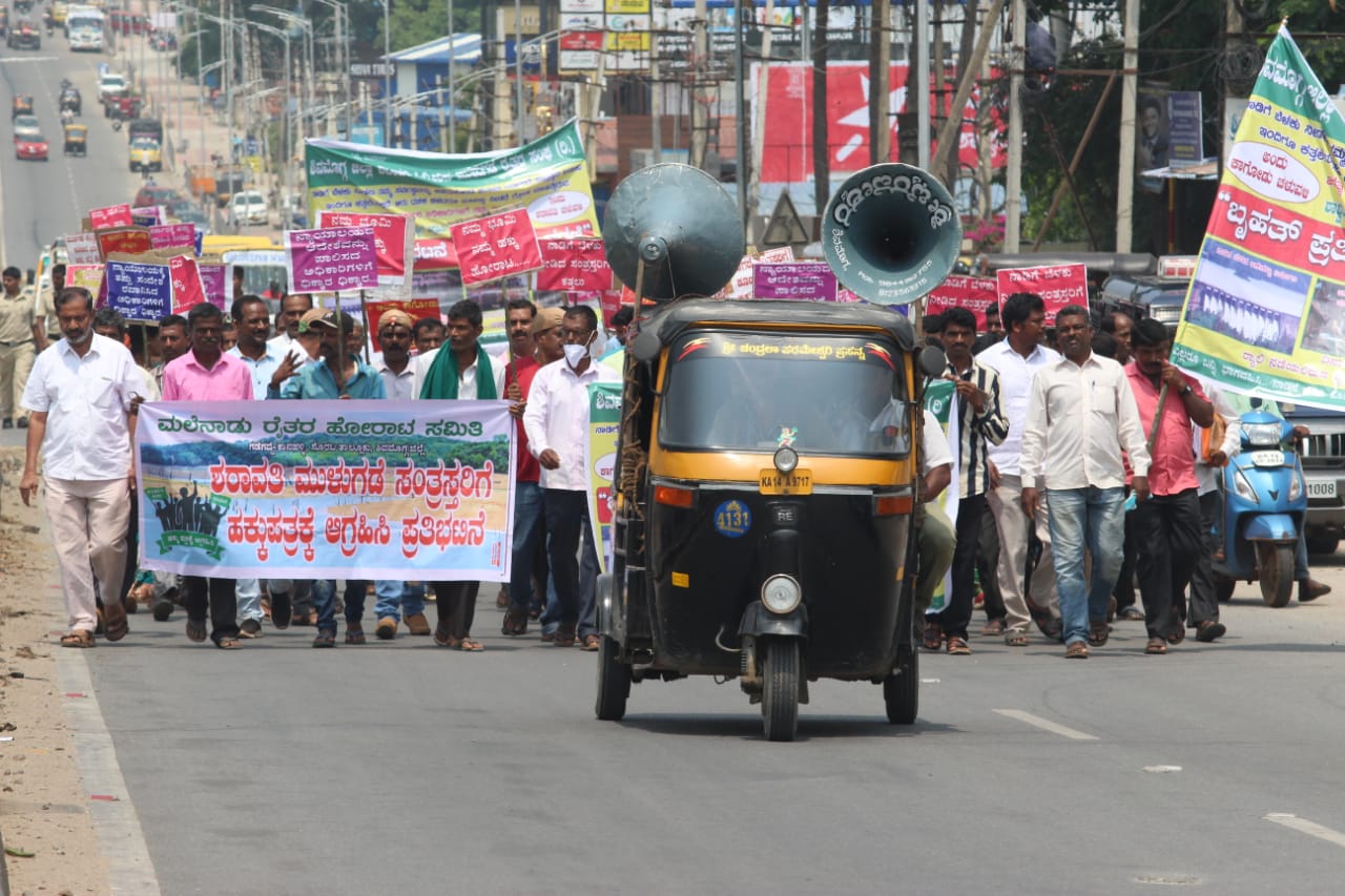 ಶರಾವತಿ ಸಂತ್ರಸ್ತರ ಪರವಾಗಿ ಬೀದಿಗಳಿದು ಹೋರಾಟ