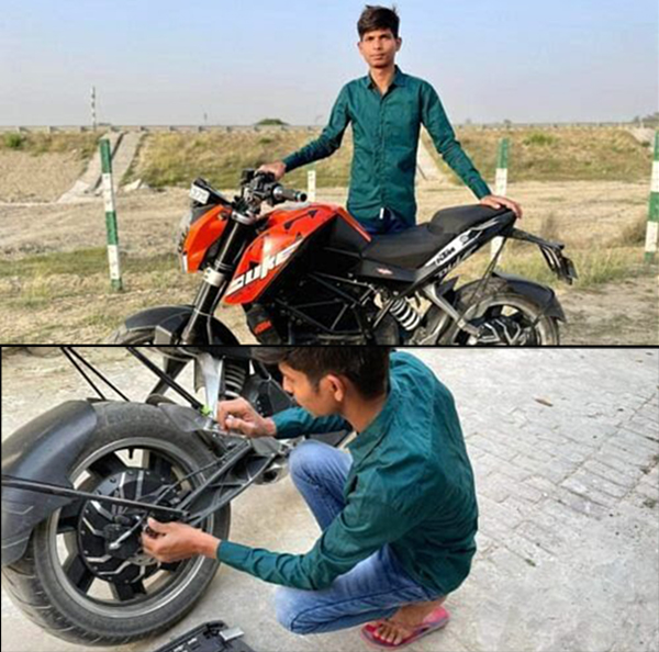 ಕೆಟಿಎಂ ಬೈಕನ್ನು ಇಲೆಕ್ಟ್ರಿಕ್ ಬೈಕಾಗಿ ಮಾಡಿದ ಐಟಿಐ ವಿದ್ಯಾರ್ಥಿ ಅಸದ್ ಅಬ್ದುಲ್ಲಾ