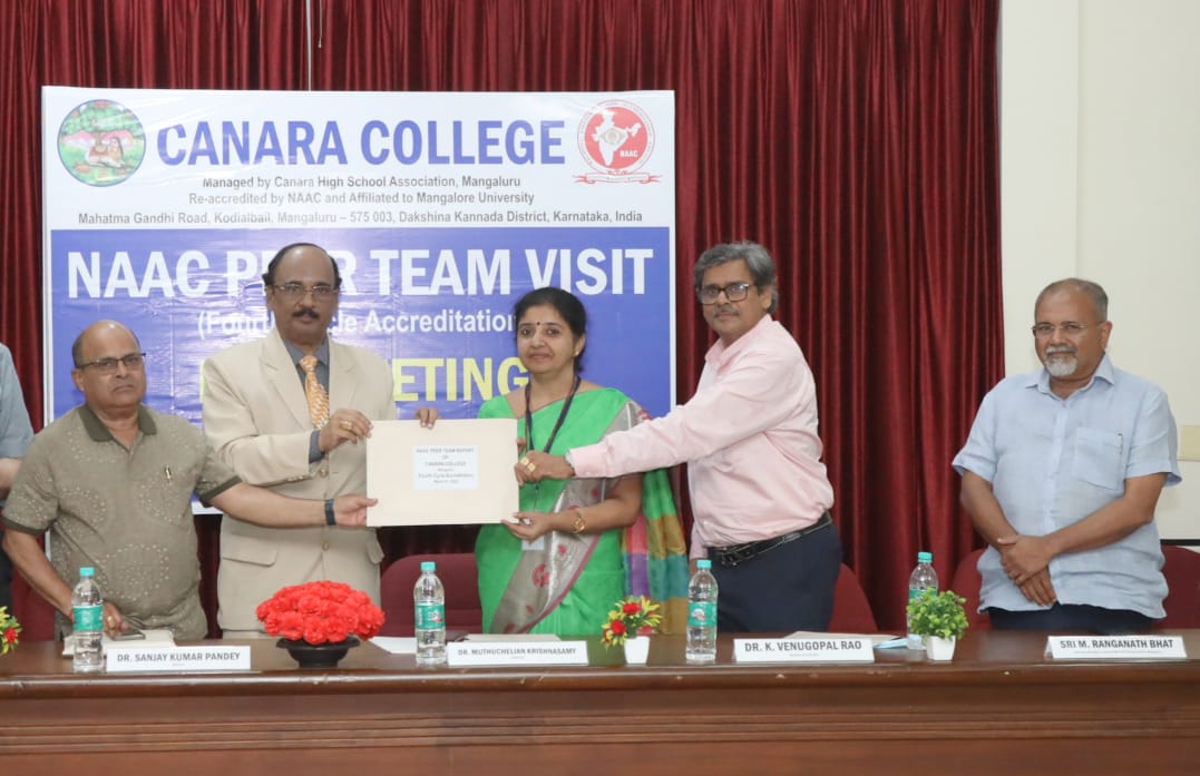 ಮಂಗಳೂರು : ಕೆನರಾ ಕಾಲೇಜಿಗೆ ನ್ಯಾಕ್ ನಿಂದ ಎ ಮಾನ್ಯತೆ