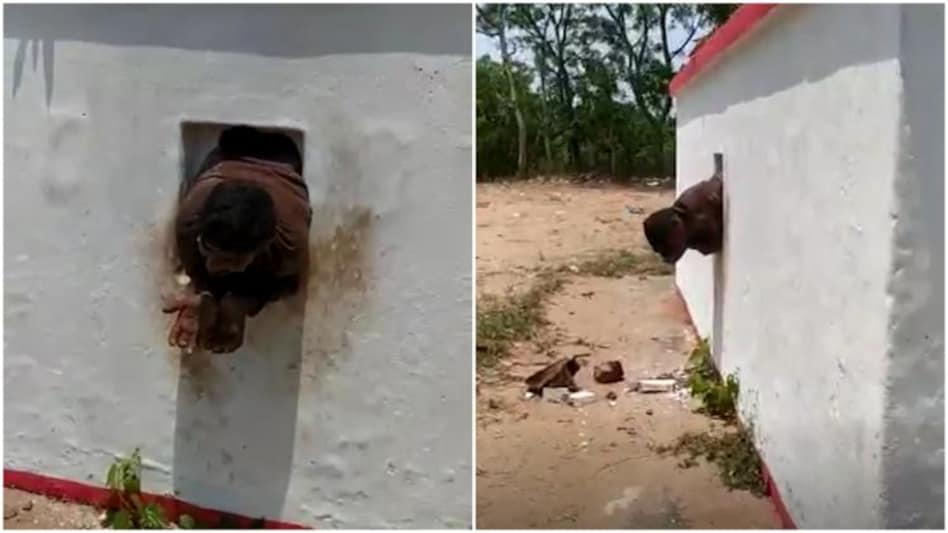 ದೇವಾಲಯದ ಆಭರಣಗಳನ್ನು ಕದಿಯಲು ತಾನೇ ಕೊರೆದ ರಂಧ್ರದಲ್ಲಿ ಸಿಲುಕಿಕೊಂಡ ಕಳ್ಳ !