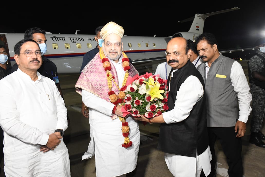ಬೆಂಗಳೂರಿಗೆ ಕೇಂದ್ರ ಗೃಹ ಸಚಿವ ಅಮಿತ್ ಶಾ ಆಗಮನ