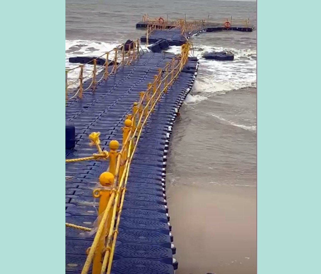 ಅಸನಿ ಚಂಡಮಾರುತದ ಎಫೆಕ್ಟ್: ಮಲ್ಪೆಯ ತೇಲುವ ಸೇತುವೆಗೆ ಹಾನಿ