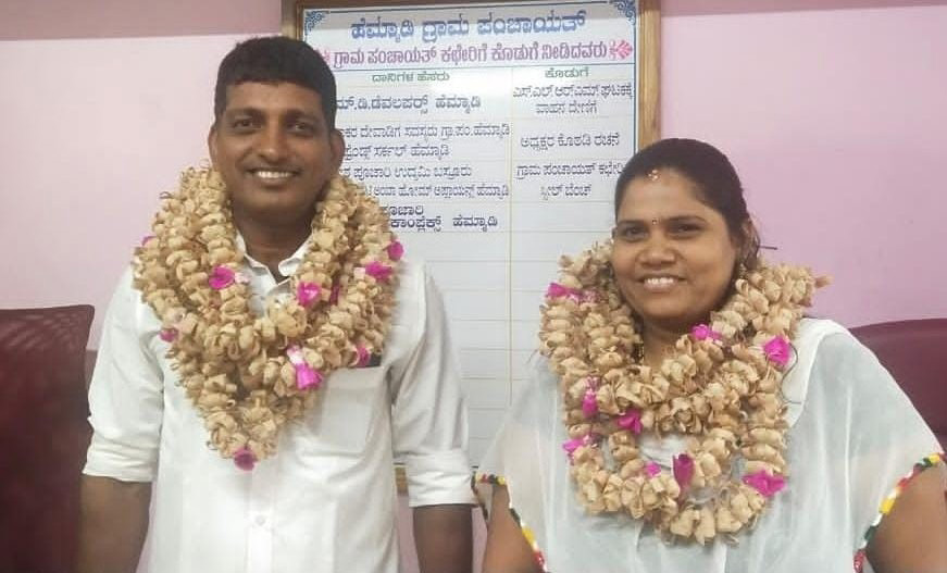 ಹೆಮ್ಮಾಡಿ ಗ್ರಾಪಂ ಅಧ್ಯಕ್ಷರಾಗಿ ಸುಧಾಕರ, ಉಪಾಧ್ಯಕ್ಷರಾಗಿ ಶೋಭಾ