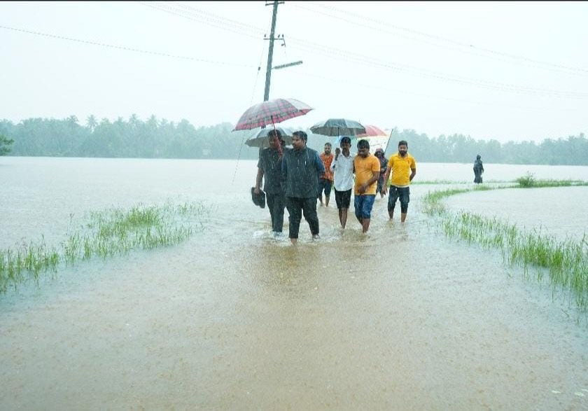 ಭಾರೀ ಮಳೆ: ಬೈಂದೂರಿನ ಹಲವು ಪ್ರದೇಶ ಜಲಾವೃತ