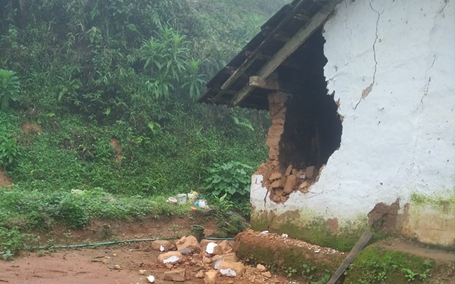 ಮಡಿಕೇರಿ: ಕಾಡಾನೆ ದಾಳಿಯಿಂದ ಮನೆಗೆ ಹಾನಿ