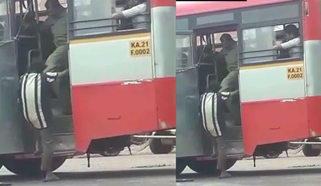 ಪುತ್ತೂರು | ಪ್ರಯಾಣಿಕನನ್ನು ಕಾಲಿನಿಂದ ತುಳಿದು ಬಸ್ಸಿನಿಂದ ಹೊರಹಾಕಿದ ಪ್ರಕರಣ: KSRTC ನಿರ್ವಾಹಕ ಅಮಾನತು ಪುತ್ತೂರು | ಪ್ರಯಾಣಿಕನನ್ನು ಕಾಲಿನಿಂದ ತುಳಿದು ಬಸ್ಸಿನಿಂದ ಹೊರಹಾಕಿದ ಪ್ರಕರಣ: KSRTC ನಿರ್ವಾಹಕ ಅಮಾನತು