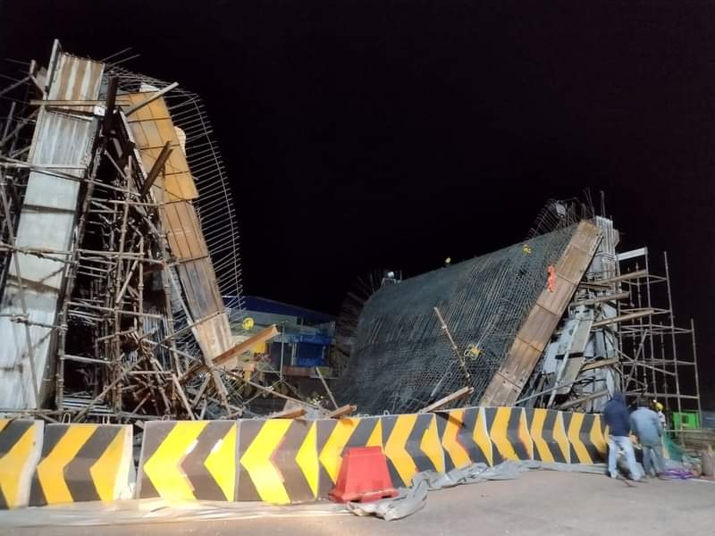 ಕಾಸರಗೋಡು: ನಿರ್ಮಾಣ ಹಂತದಲ್ಲೇ ಕುಸಿದು ಬಿದ್ದ ಮೇಲ್ಸೇತುವೆ