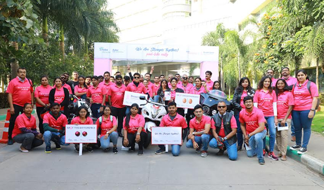 ಸ್ತನ ಕ್ಯಾನ್ಸರ್ ಜಾಗ್ರತಿ ಮಾಸಾಚರಣೆ; ಆ್ಯಸ್ಟರ್ ಸಿಎಂಐ ಆಸ್ಪತ್ರೆಯಿಂದ ಪಿಂಕ್ ಬೈಕ್ ರ‍್ಯಾಲಿ