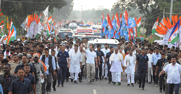 ತುಮಕೂರು: ರಾಹುಲ್‍ ಗಾಂಧಿ ನೇತೃತ್ವದ ಭಾರತ್ ಜೋಡೊ ಯಾತ್ರೆಗೆ ವ್ಯಾಪಕ ಜನ ಬೆಂಬಲ
