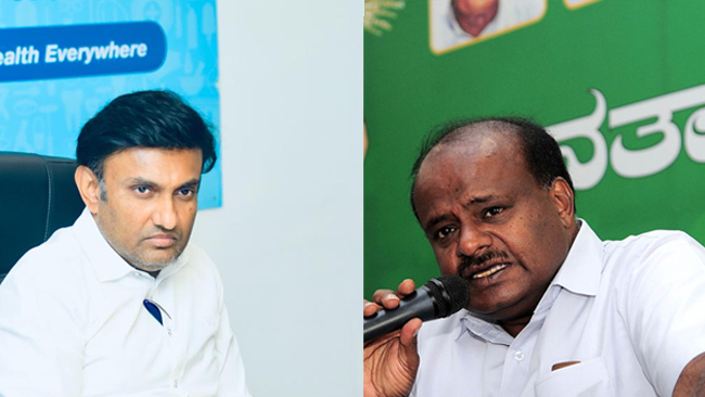 ನಾನು ಎತ್ತಿದ ಪ್ರಶ್ನೆ ಏನು? ನೀವು ಕೊಟ್ಟ ಉತ್ತರವೇನು?: ಸಚಿವ ಸುಧಾಕರ್ ವಿರುದ್ಧ ಕುಮಾರಸ್ವಾಮಿ ಕಿಡಿ